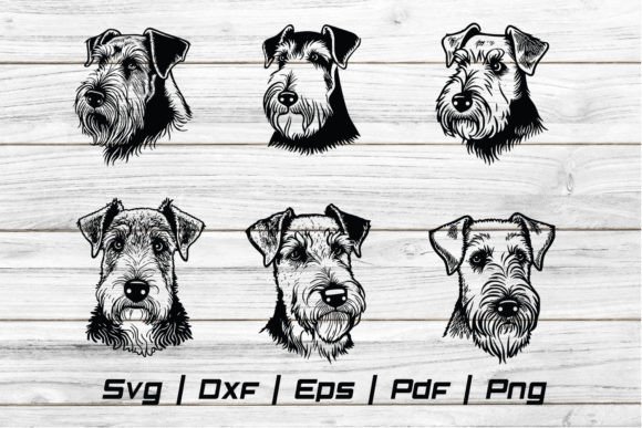 Airedale Dog Head Svg Pet Cut File