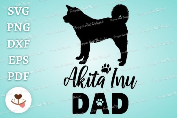 Akita Inu Dog Dad Svg Png Dxf Cut