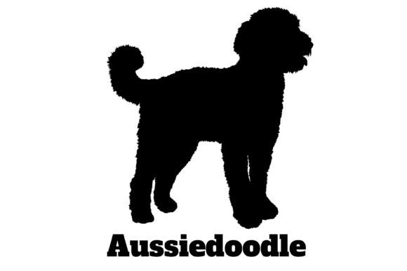 Aussiedoodle Dog Silhouette SVG