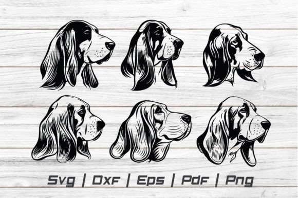 Basset Hound Dog Head Svg Pet Cut File
