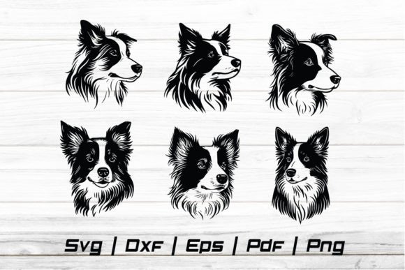 Border Collie Dog Head Svg Pet Cut File