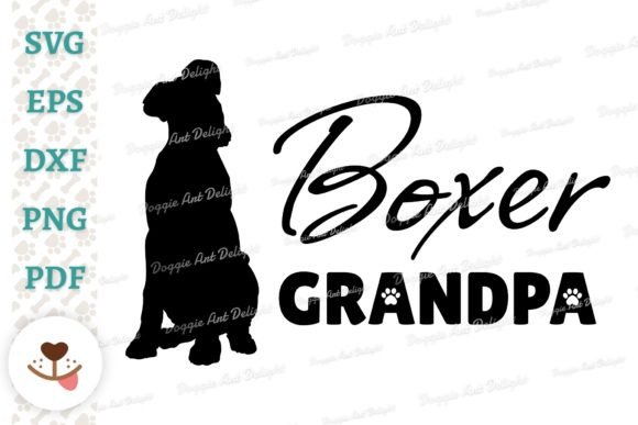 Boxer Grandpa, Dog Grandpa Svg Png