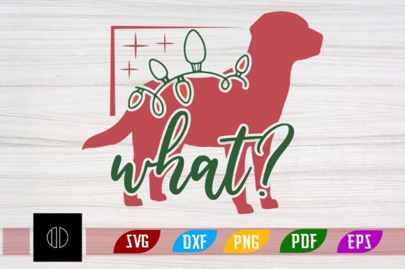 Christmas Lights Dog What Svg Design