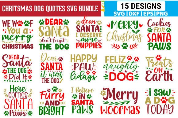 Chritsmas Dog Quotes SVG Bundle