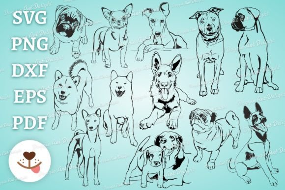 Dog Breeds Svg Vector Bundle Png Dxf Eps