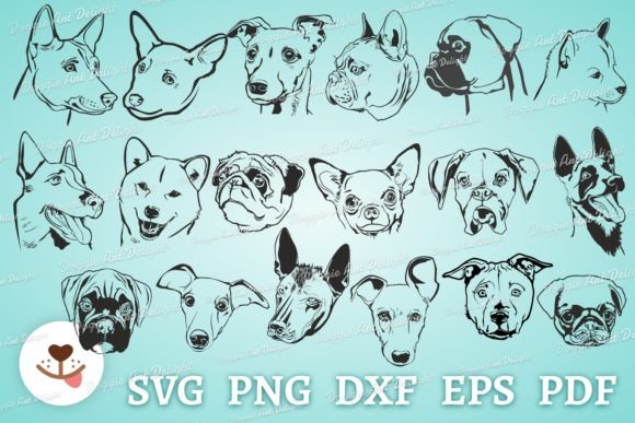 Dog Face Svg Cut File Bundle