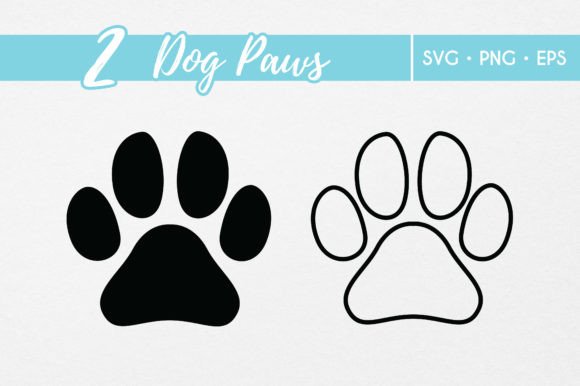 Dog Paws Svg Vector Outline Cricut Files
