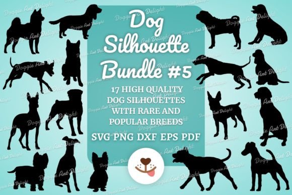 Dog Silhouette SVG Cut File Bunde 5