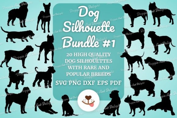 Dog Silhouette SVG Cut File Bundle 1