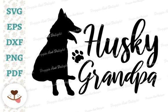 Husky Grandpa, Dog Grandpa Svg Png Dxf