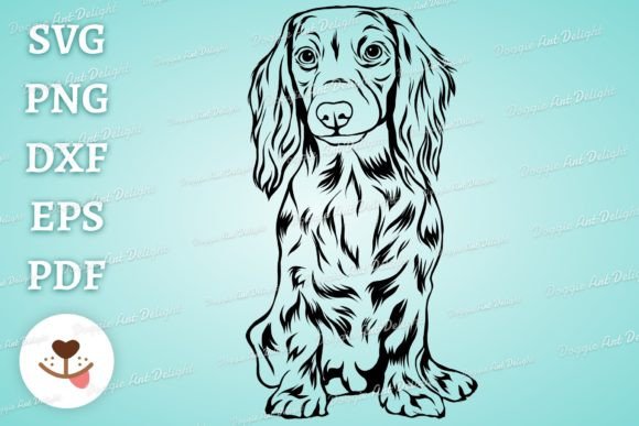 Long Hair Dachshund Dog Png Svg Dxf Cut