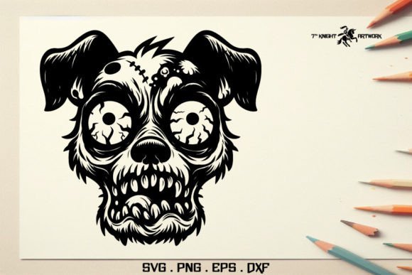Zombie Dog Head Svg